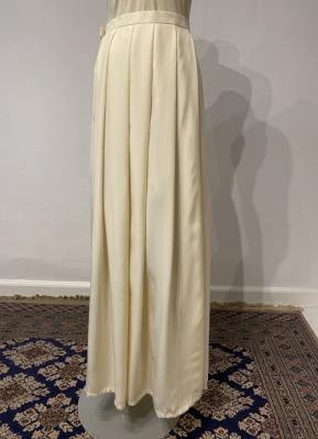 Cream pleated silk skirt/38
