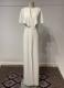 Ivory column gown with cape sleeves/34-36