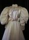 1890's Cream silk gown with puff-sleeves/32-34