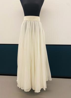 1970’s White flocked organza skirt/36