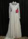 1970's White Victorian-style gown with pearls and sequins/36