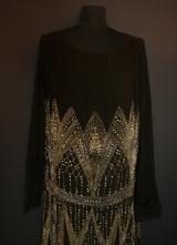 1920’s Black rhinestone-beaded dress/42-44