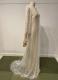 White delicate lace gown with boat neckline/38