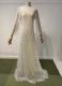 White delicate lace gown with fringe neckline/38