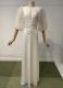 Ivory jersey gown with white organza sleeves/38