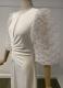 Ivory jersey gown with white organza sleeves/38
