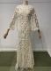 Ivory ribbon floral lace gown/36-38