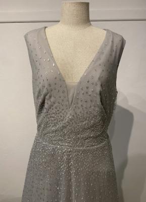 Grey tulle glitter gown/40