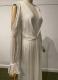 White silk gown with high slit/36
