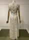 1980s Ivory jacquard gown with lace top/34-36
