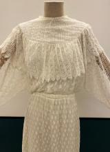 1970’s White Edwardian-style lace gown/36