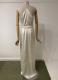 Ivory crepe satin gown with belt/40