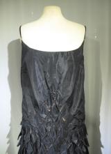 1920’s Black silk couture dress with cut-outs/38