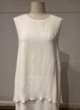 White ruffle crepe dress/38