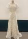 1930’s-style White paper-cut lace gown with train/40-42