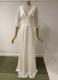 Ivory crepe gown with white chiffon sleeves/38