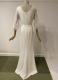 Ivory crepe gown with white chiffon sleeves/38