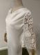 White satin gown with lace sleeves/38