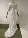White satin gown with lace trim/38-40