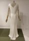 Ivory crepe gown with lace sleeves/38
