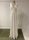 Ivory crepe gown with slit/36-38