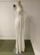 Ivory crepe gown with slit/38-40