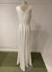 Ivory crepe gown with slit/38-40