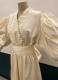 1980’s Ivory silk gown with puff sleeves/38-40-42