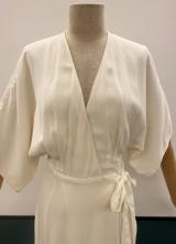 Ivory wrap gown with sleeves/36