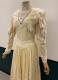 1980’s Cream Victorian-style cotton gown with lace appliques/36