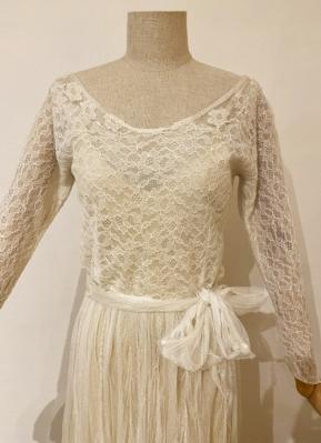 1930’s Ivory lace and tulle gown/36-38
