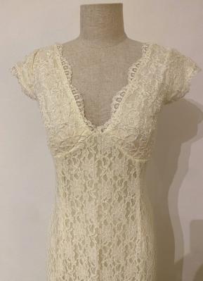 Cream lace dress with lace back/34
