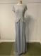 Grey-blue crepe pearl-beaded gown/38