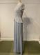 Grey-blue crepe pearl-beaded gown/38