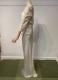 Ivory satin lace draped gown/36-38