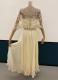 1970's Cream pleated chiffon gown/36-38