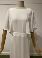 White chiffon gown with cape sleeves/34-36