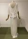 White chiffon gown with cape sleeves/36