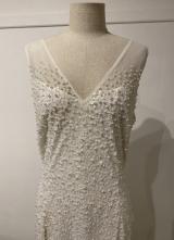 White beaded pearl gown/38-40