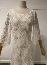 1930’s-style White square lace gown/36-38