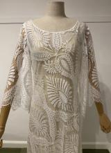 1930’s-style White tropical lace gown/38