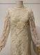 1980’s Ivory 20’s-style beaded pearl lace dress/36-38