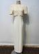 Ivory beaded empire-waist chiffon dress/36-38