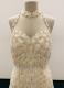 1980's Ivory pearl dress with chiffon skirt/36