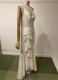 Ivory ruffled cascade gown/38