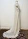 1930s-style White crochet lace gown with ruffles/40