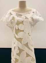 1930’s-style White cotton Battenburg lace gown with train/38