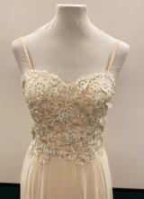 1990’s White rose chiffon dress with lace appliques/36