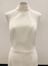 1990’s Ivory crepe halter neck dress/40