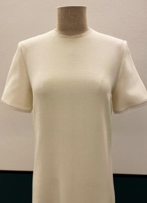 Ivory wool/silk couture gown/36